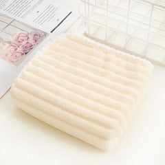 Linear Microfiber Bath Towel 300 Gsm | Large Size Bath Towel For Men & Women Lining Design (Cream)