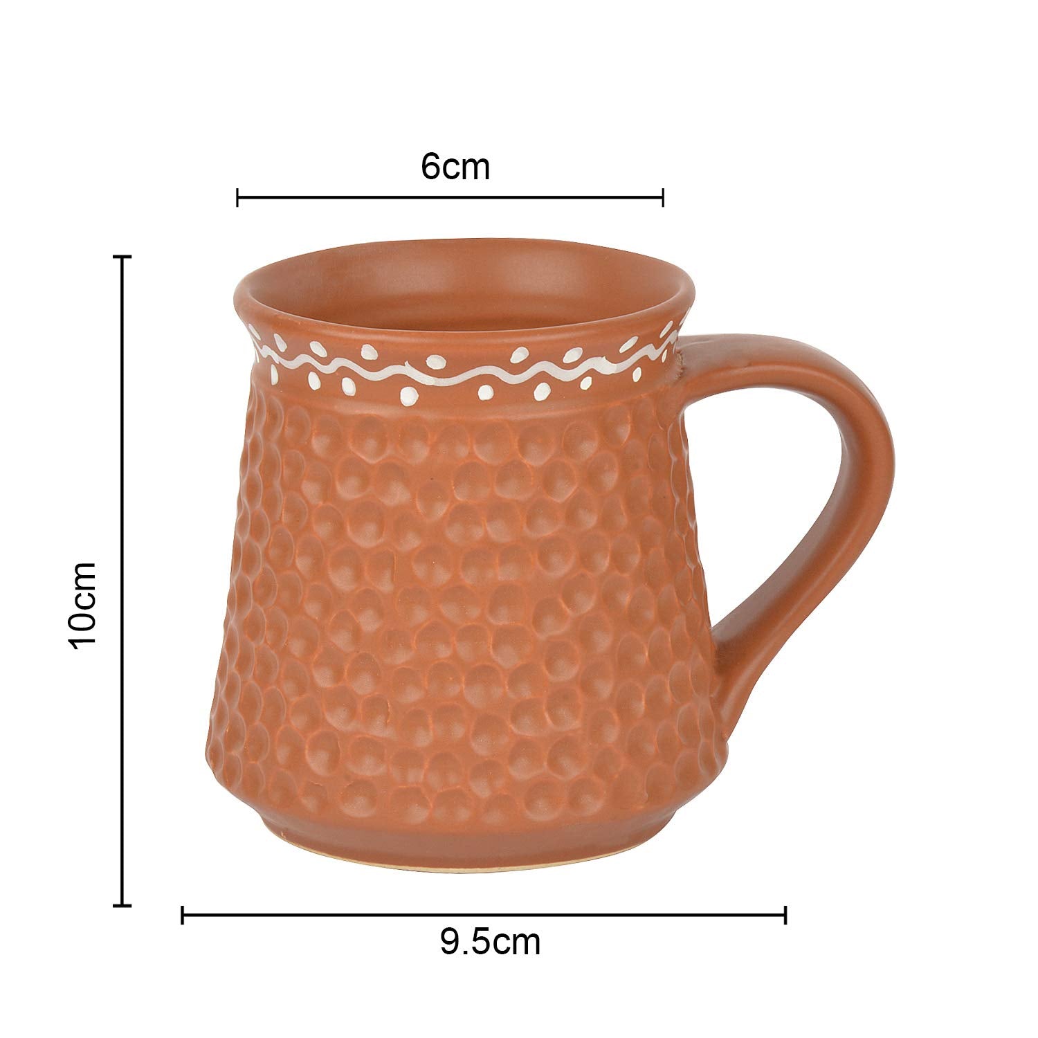 Handcrafted Ceramic Milk Mugs Set Of 2 - 300ml Each, Terracotta Brown | Coffee Cups & Mugs - Tea Cups & Mugs