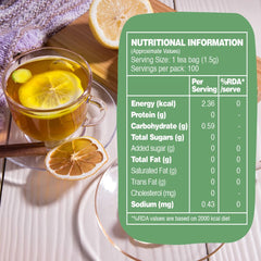 Handpick Honey Lemon Green Tea Bags With Free Tong - 100 Tea Bags | Zesty Lemon & Sweet Honey Flavor - Round & Eco-Friendly Tea Bags Packed In Resealable Bag | Brew As Hot Or Iced Tea