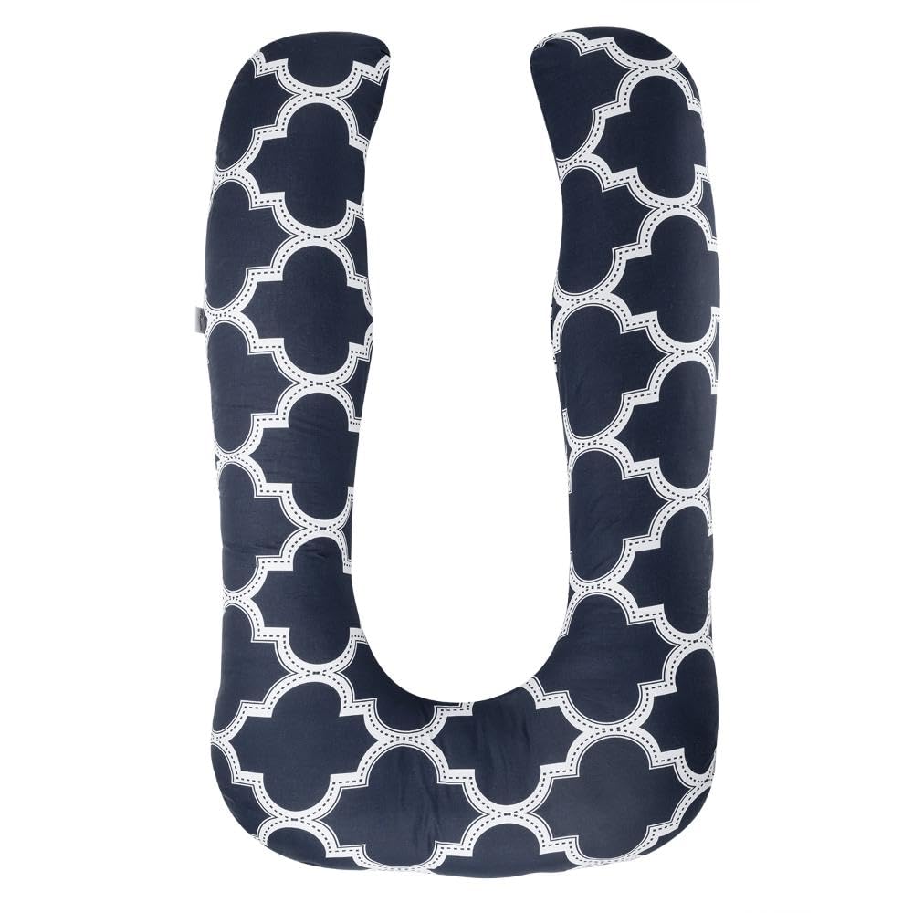 Pregnancy Pillow, J Shaped Pillow, Maternity Pillow For Sleeping - Black | Kiko Printed, 100% Cotton Pillow For Pregnant Mothers | With Breathable & No Heat Fabric - Full Body Support