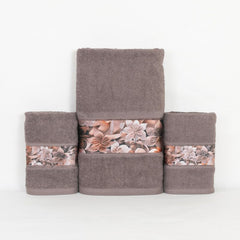 Rangoli 100% Cotton Fibre 1 Bath & 2 Hand Towels 900 Gsm | Highly Durable & Absorbent With Printed Border | Quick Drying Towels (Brown)
