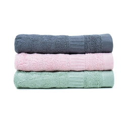 Mush 100% Bamboo Face Towel 500 Gsm | Ultra Soft, Absorbent, & Quick Dry Towels For Facewash, Gym, Travel | Suitable For Sensitive/Acne Prone Skin (Green, Pink & Grey)