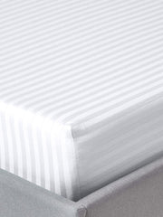King Size Fitted Bedsheet With 2 Pillow Cover - 108 X 108 Inches, White | Super Soft Premium Brushed Glace Cotton Bedsheet, Breathable & Wrinkle Free