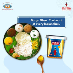 Pure Natural Buffalo Ghee By Durga Ghee | Rich In Protein & Fiber Healthy Desi Ghee Good For Cooking | (500ml) 16.9 Ounce | Jar Pack