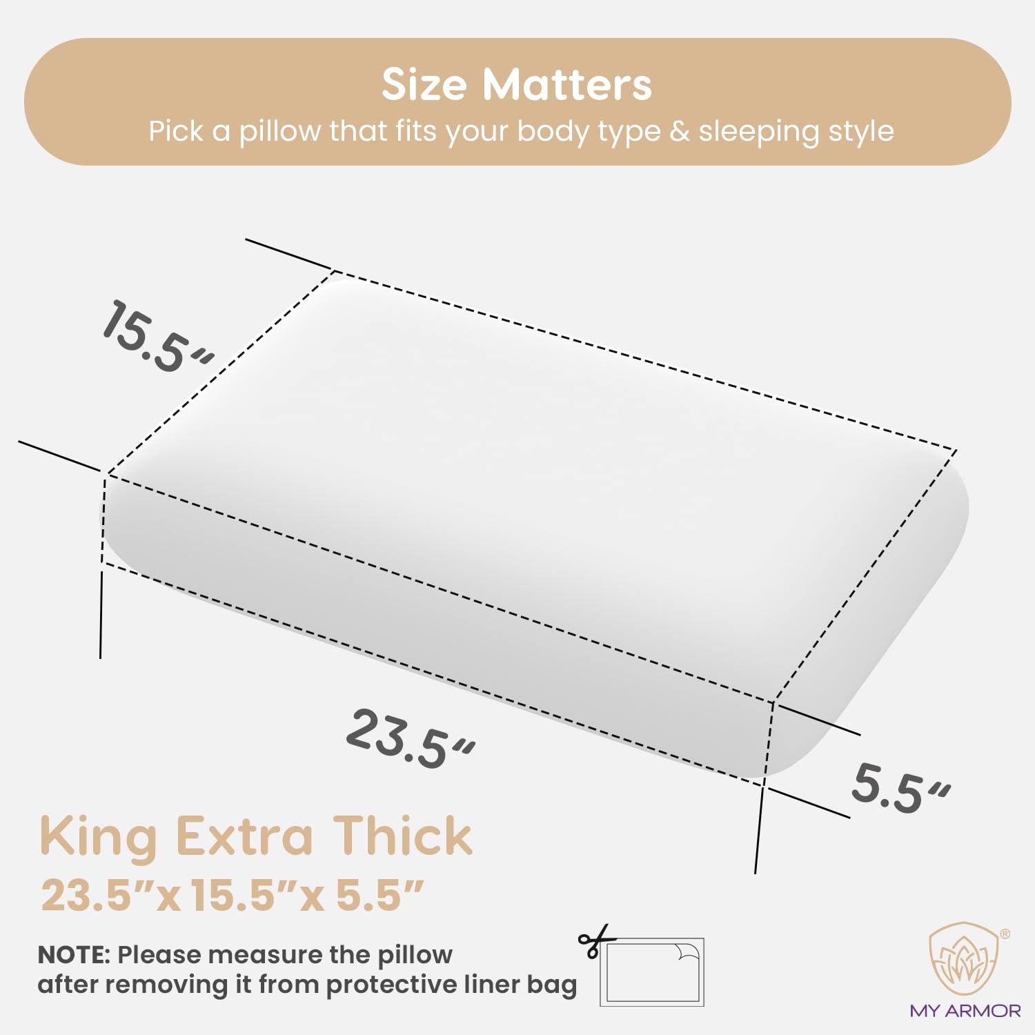 Memory Foam Pillow, Orthopedic Pillow For Side Sleeping, Thick Size - 5.5 Inch | White Pillow, Without Cover, Portable, Lightweight, Adjustable, Compressible, Breathable - Pack Of 1