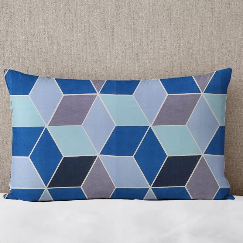 Double Bedsheets With 2 Pillow Covers Soft - Size-86 X 90 Inches, Grey & Blue | Bedsheet Long Lasting & Soft To Touch - Soft & Comfortable Bed Sheets