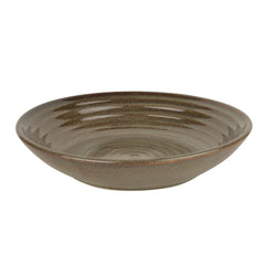 Studio Pottery Ceramic Shallow Serving Bowl - Brown, Diameter - 24 Cm, 800ml | Salad Bowl - Pasta Serving Bowl | Snack Bowl - Brown Symphony Collection