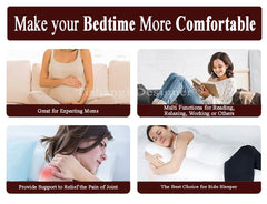 Full Body Pillow, Cotton Pillow With Dark Maroon Cover, Size - 18 X 54 Inches | For Hug, Side Sleeping, Soft & Comfortable Pillow | Versatile Usage, Breathable, Easy Maintenance