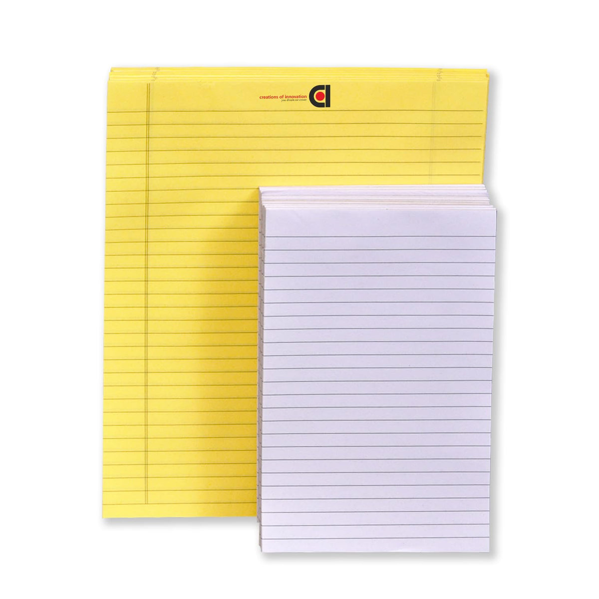 Writing Notepad Ruled 10.5x8.5 Yellow, Pack Of 6 & 5 X 8 White, Pack Of 12- Inch 50 -Sheet Lined