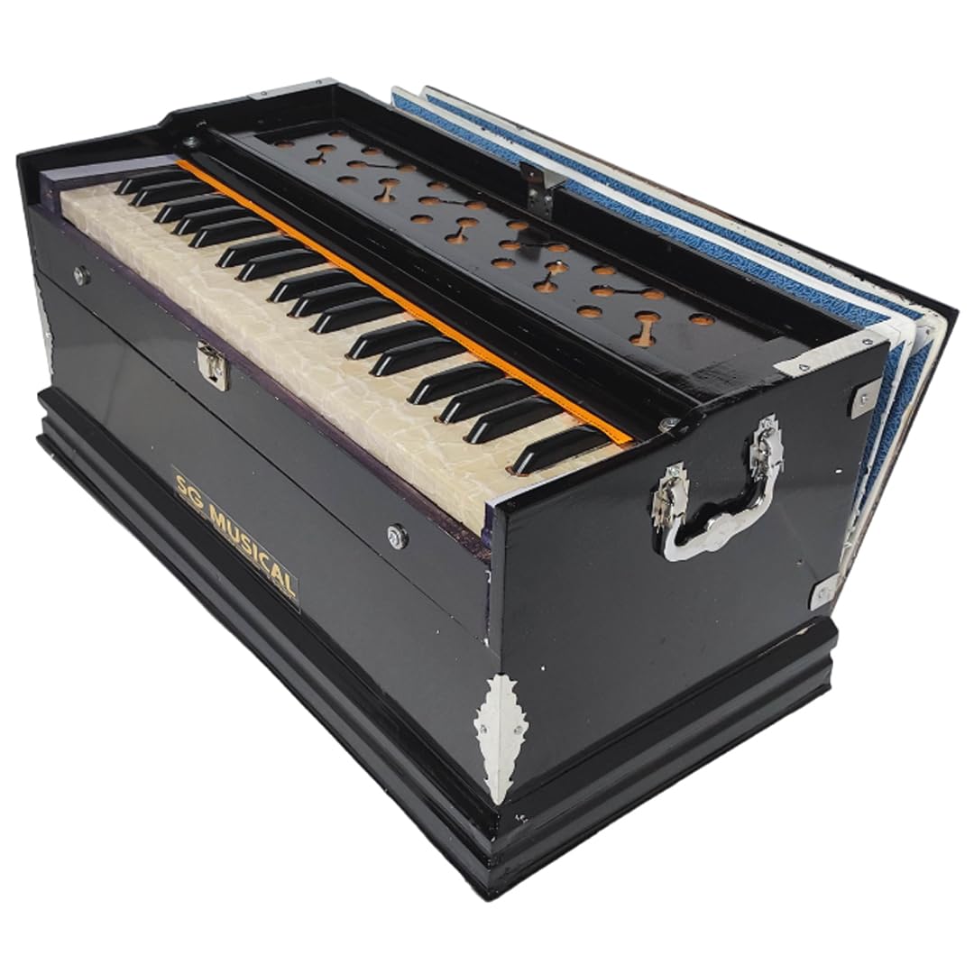 Musical Instrument Harmonium - Total 39 Keys, Two Reeds (Base+ Male), 3.25 Octave, Instant Response Keyboard - Without Stopper