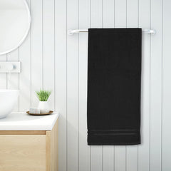 Welspun 100% Cotton Quick Dry Bath Towel 450 Gsm | High Absorbency Super Soft, Fast Drying Bath Towels Large Size (Black)