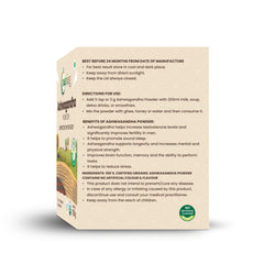Nutriorg Organic Ashwagandha Root Powder, Boost Energy, Strength, Stamina, Helps Anxiety & Stress Relief For Men & Women | 100gm 0.2lbs