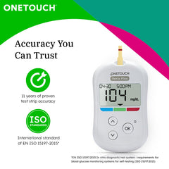 OneTouch Verio Test Strips - Pack Of 25 Strips | Blood Sugar Test Machine Testing Strips - Global Iconic Brand | Use With OneTouch Verio Flex Glucometer