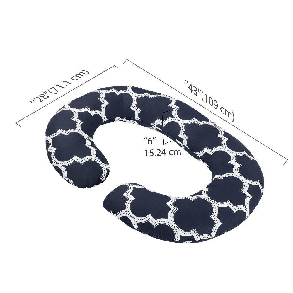 Pregnancy Pillow, C Shaped Pillow, Maternity Pillow For Sleeping - Black | Kiko Printed, 100% Cotton Pillow For Pregnant Mothers | With Breathable & No Heat Fabric - Full Body Support