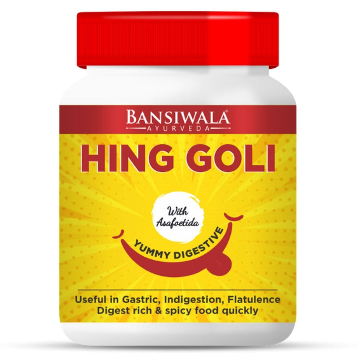 Bansiwala Hing Goli Chatpati Pachak Hing Peda 100gm, | Mukhwas Digestive Candy | Jar Pack