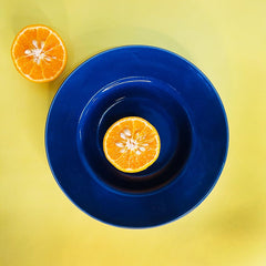 Sapphire Blue Ceramic Pasta Plates - 2 Pieces | Handcrafted Multi Purpose Ceramic Deep Plates, Snack Plates, Starter Plates - 9 Inch, Microwave Safe & Dishwasher Safe