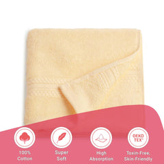 Livspace Paleto Collection Hand Towel 400 Gsm | 100% Cotton, Solid Dyed, Hand Towel Super Soft Absorbent (Buttercream) Set Of 2