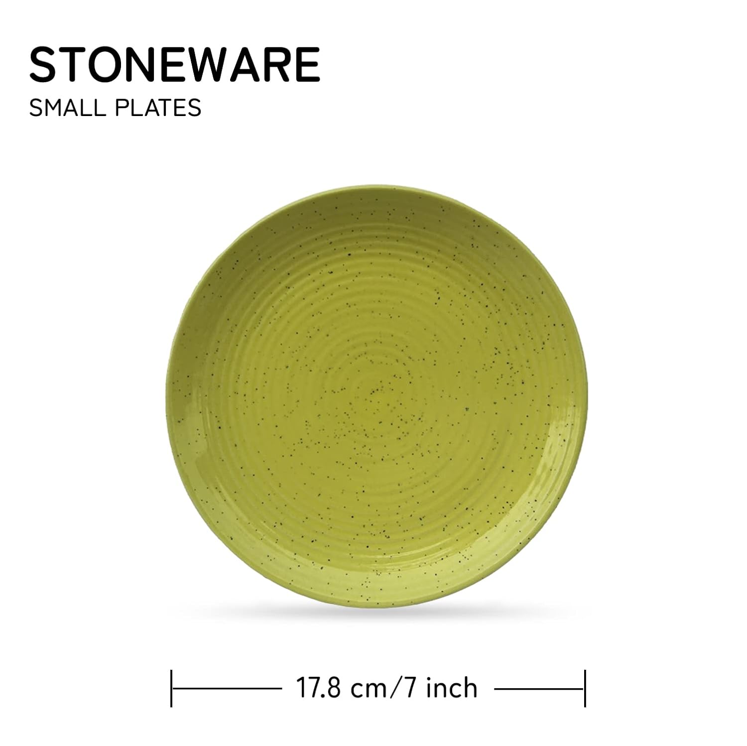 Ceramic Handcrafted Serving Handmade Small Plates Set Of 4, Light-Yellow - Diameter: 7 Inch | Stoneware - Dinnerware, Scratch Resistant, Microwave & Dishwasher Safe