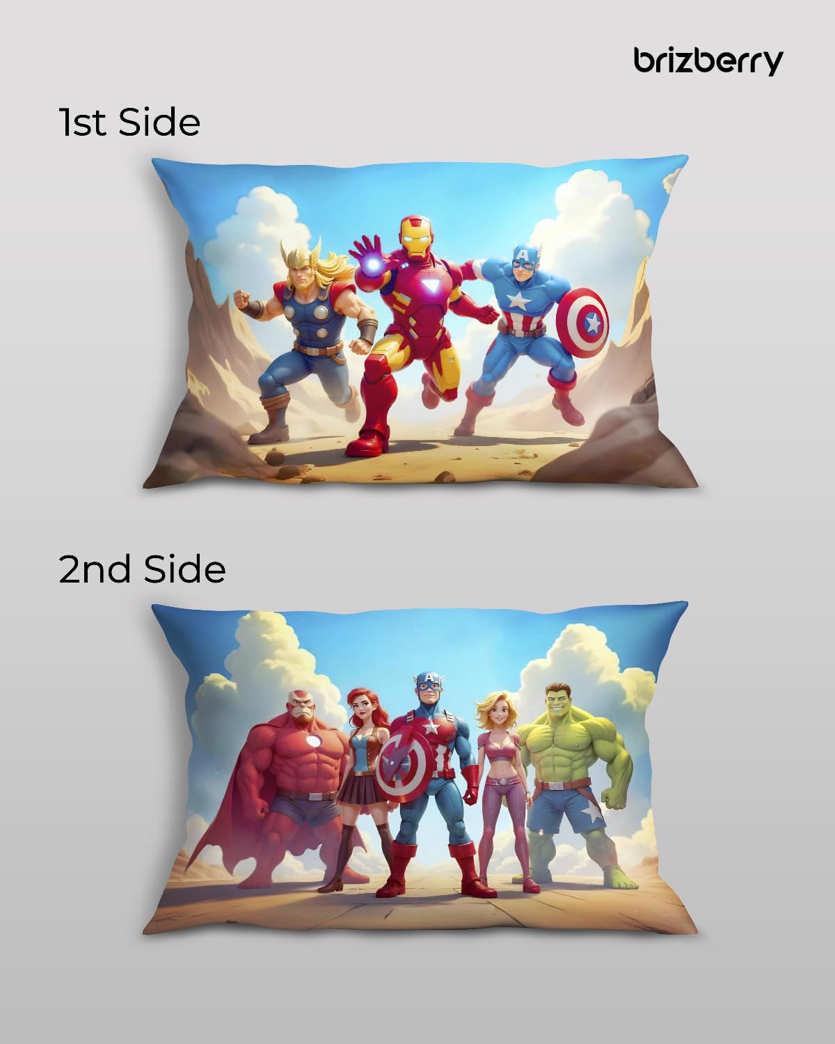 Kids Pillow Cushion With Super Soft Fabric, Animal & Cartoon Prints - 12x18 Inches | Dual Sided Design, Durable & Easy Care | Large & Versatile, Multi-Purpose, Made In India - Design 32