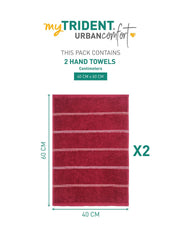 Mytrident Hand Towel Urban Comfort 400 Gsm | 100% Cotton Bath Towel (Rosie Wine)- Pack Of 2
