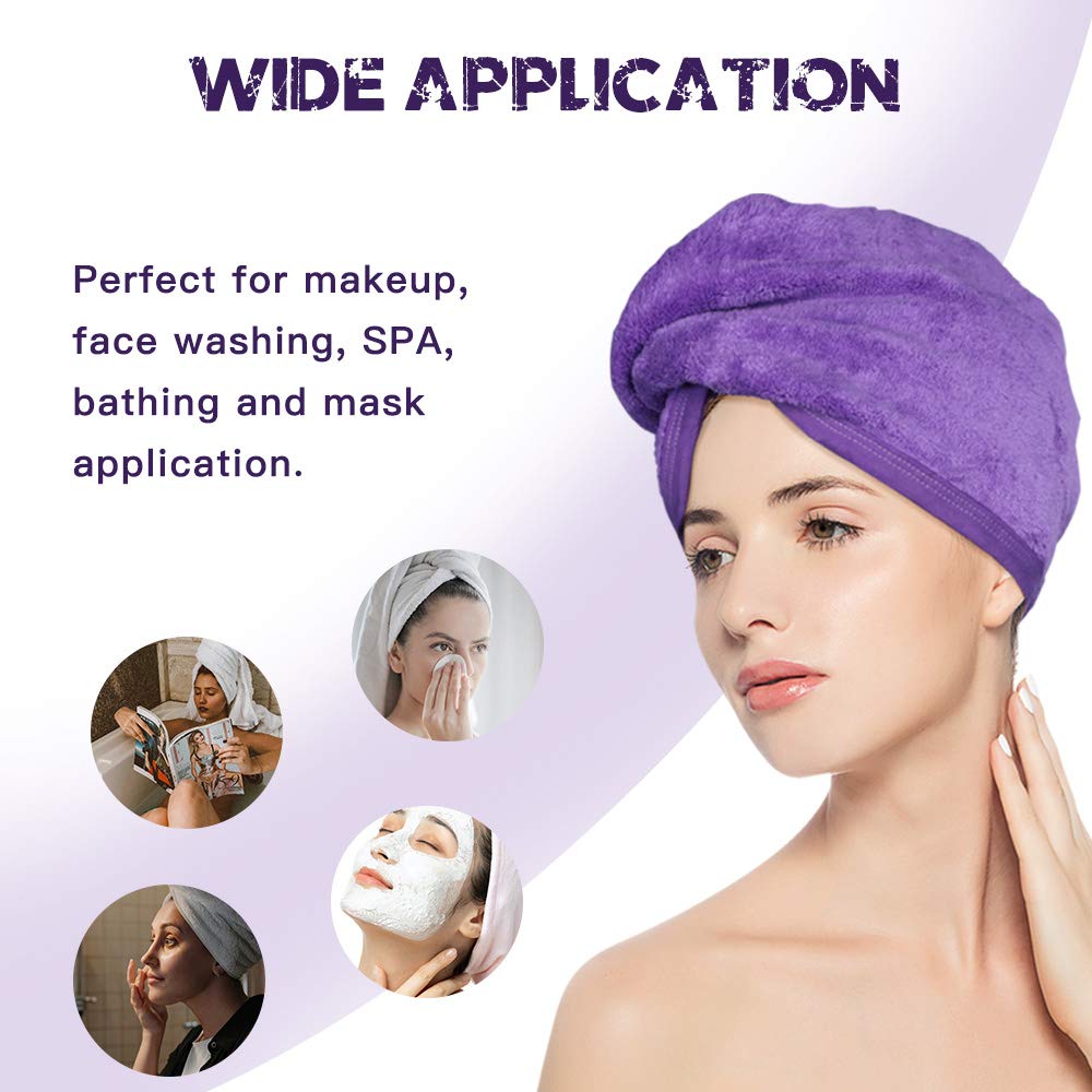 Hwashin Microfiber Hair Towel Wrap 260 Gsm | For Women, Anti Frizz Absorbent Bath Shower Hair Turbans, Quick Dry Soft Hair Hat For Drying Curly (Multicolor)- Pack Of 3