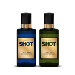 Layer'r Shot Alpine Fresh And Forest Spice Each 130ml 4.39 Fl.oz. | Long Lasting Body Spray |  Pack Of 2