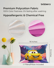 Kids Pillow Cushion With Super Soft Fabric Pillow - 12 X18 Inches | Animal & Cartoon Prints, Soft Pillow, Dual Sided Design | Multi-Purpose, Durable & Easy Care, Made In India - Design 6