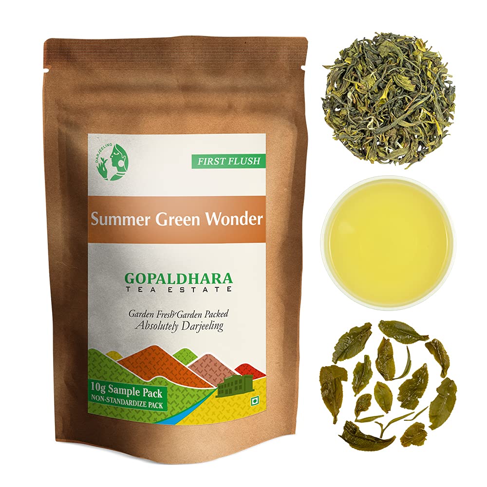 Gopaldhara Darjeeling Classic Tea Sample Pouches - Pack Of 6 Teas X 10gm, 0.35 Ounce Each | First Flush+ Second Flush+ Autumn Flush Chai Patti - Low Caffeine Loose Leaves