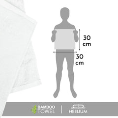 Heelium Bamboo Face Towel 1200 Gsm | Ultra Absorbent & Odour-Free 3x Softer Than Cotton Towels | Pack Of 10 -White, Iris, Peach, Light Grey & Grey