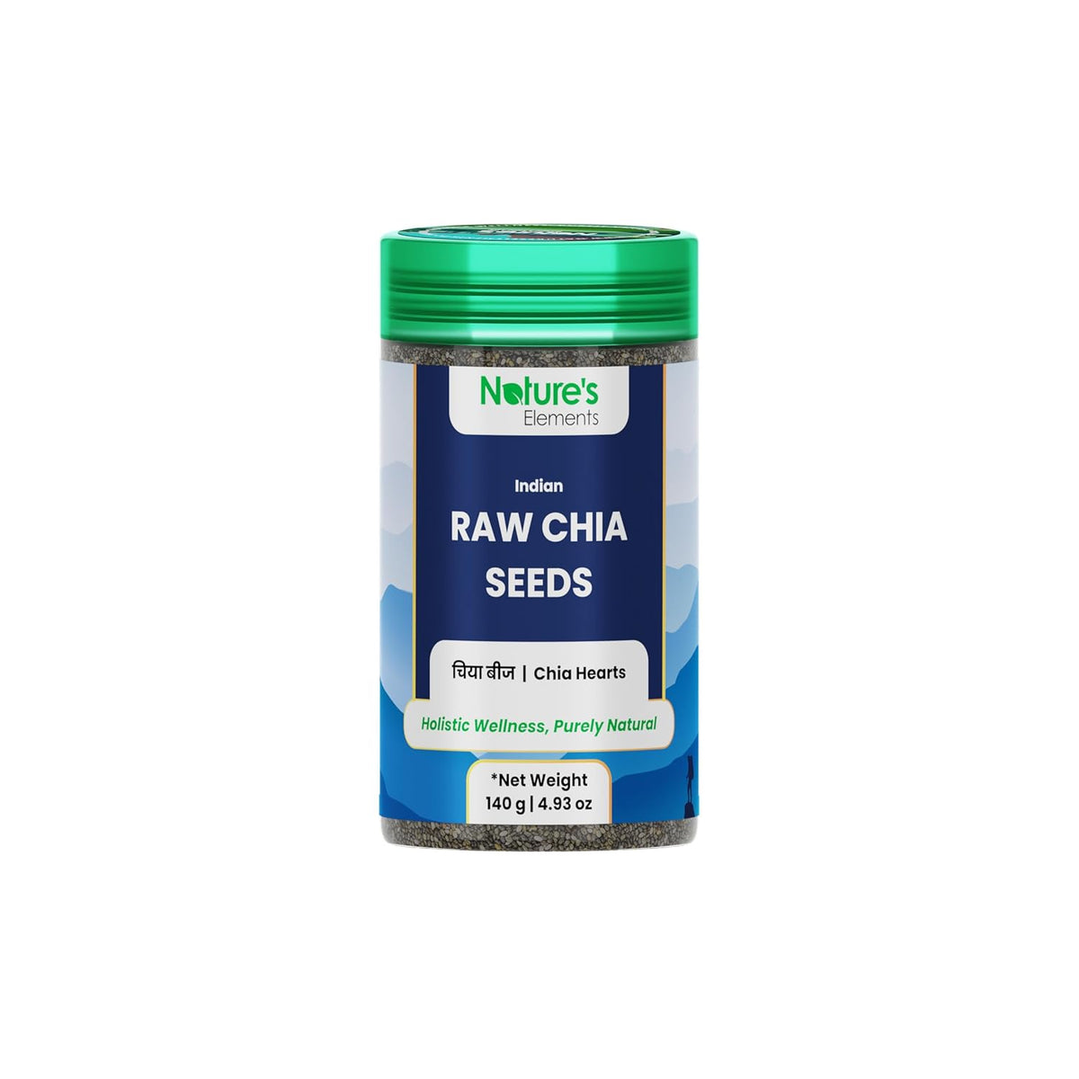 Natures Elements Raw Chia Seeds 100% Pure For Eating Vegan Healthy Super Foods Snacks, Seeds For Weight Management Rich In Calcium, Protein & Fiber, Omega 3 & Antioxidant | 140gm 0.3lbs