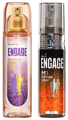 Engage M1 Perfume Spray For Men  & W2 Perfume Spray For Women 120ml Each 4 Fl.oz.