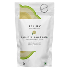 Folius Labs Pure Garcinia Cambogia Extract Supplement 500mg 100% Natural Hca Extract Concentrated To 60% - Supports Healthy Digestion & Metabolism | 14 Capsules 50gm 0.1lbs