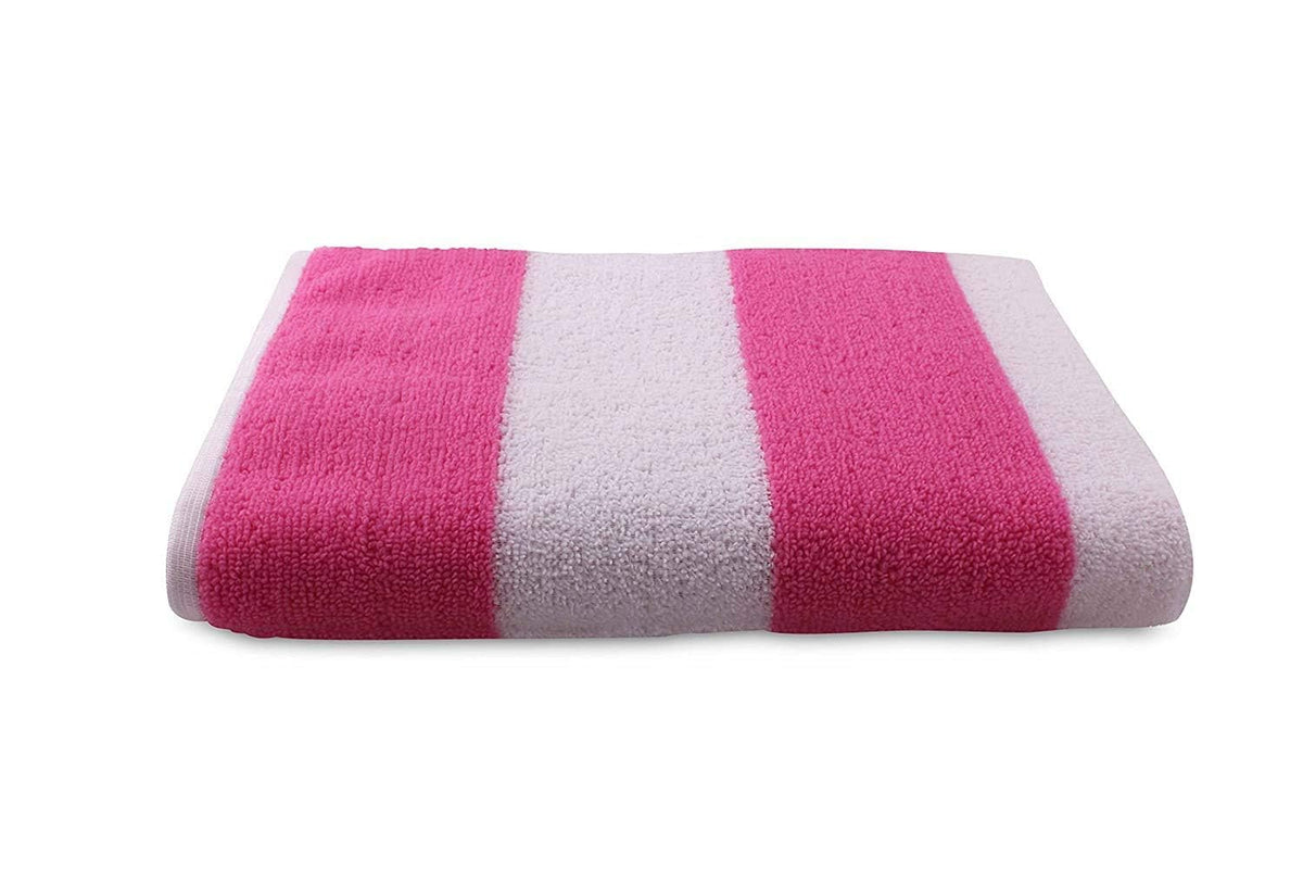 Hanorix 100% Cotton Large Size Bath Towel 450 Gsm | Soft Bath Towel For Men & Women Ultra Absorbent Cotton Towel Soft & Absorbent Towel (Pink Line)
