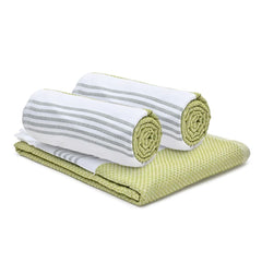 The Better Home Cotton Large Size Bath Towel 900 Gsm | Soft Towel For Men Women Anti-Odour High Absorbency Quick Dry Towel (Green) - 3 Pcs