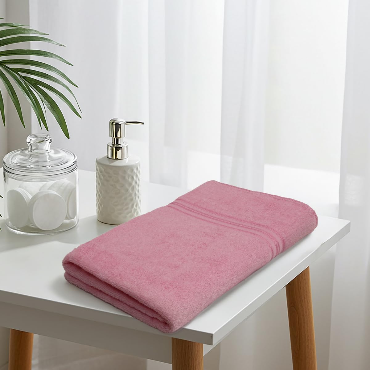 Liberty Towels Soft Cotton Medium Size Hand & Face Towels 400 Gsm | Quick Dry Sweat & Workout Towels For Men & Women (Maroon & Pink) - Pack Of 2