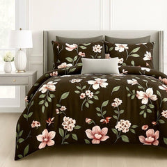 Cotton Queen Size Printed Double Bedsheet With 2 Pillow Covers For Home | 90 X 100 Inches, Brown - Beautiful Bedsheet Set | Perfect For Gifting Wedding, Anniversary