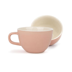 Large Ceramic Coffee Cup Set Of 2 - Pink, 300ml Each | Cappuccino Cup With Glossy Finish - Large Ceramic Coffee Cup | Premium Stoneware Coffee Cup - Microwave Safe