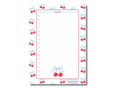 A5 Notes/To Do List Notepad, Beautiful Daily Checklist Pad, Tear-Off Sheets (Cherry-3) Pack Of 1