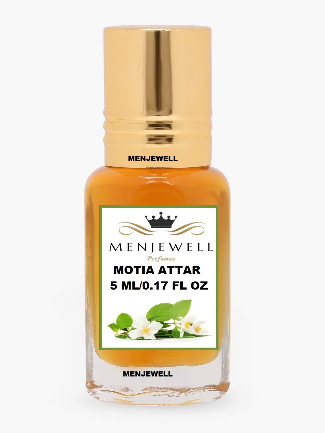 Menjewell Motia Attar Perfume 5ml 0.17 Fl.oz. Masculine Fragrance | Long Lasting | Alcohol Free