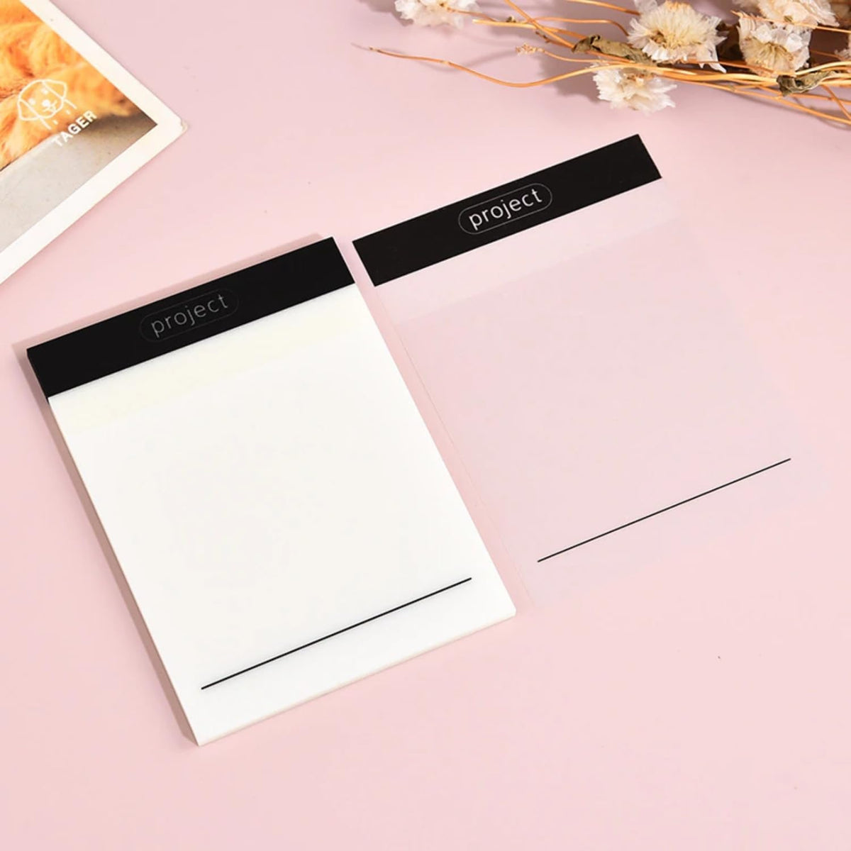 Transparent Sticky Notes, Clear Waterproof Self Adhesive, Memo Pads- Record Life, 50 Sheets