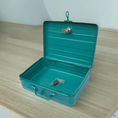 Aluminium Cash Box With Lock For Jewellery Storage And Organizing Ideal For Wardrobe, Desktop - Locker Safe Peti Metal Container 12" (12" L X 8.5" W X 4" H), Colour - Green