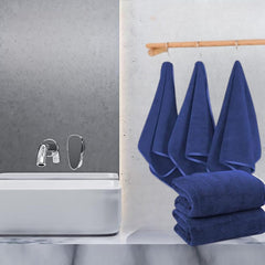 Showstopper Super Soft Microfiber Hand Towels 800 Gsm | Ultra Absorbent, Lint-Free, Scratch-Free, Quick-Dry, Gym & Workout Towels - Set Of 4 (Yellow & Blue)
