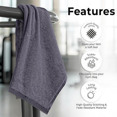 Avni Home 100% Cotton Hand Towel 300 Gsm | Ultra Soft, Absorbent, Quick Dry Towels For Facewash, Gym, Sports, Travel | Quick-Dry Fitness Towels - Pack Of 3 (Tone Grey)