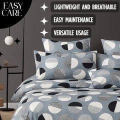 Microfiber Double Bedsheet King Size With 2 Large Size Pillow Covers | Size 108x108+9 Inches, Grey | Perfect For Daily Use, All-Season Use Or Gifting Bedsheet