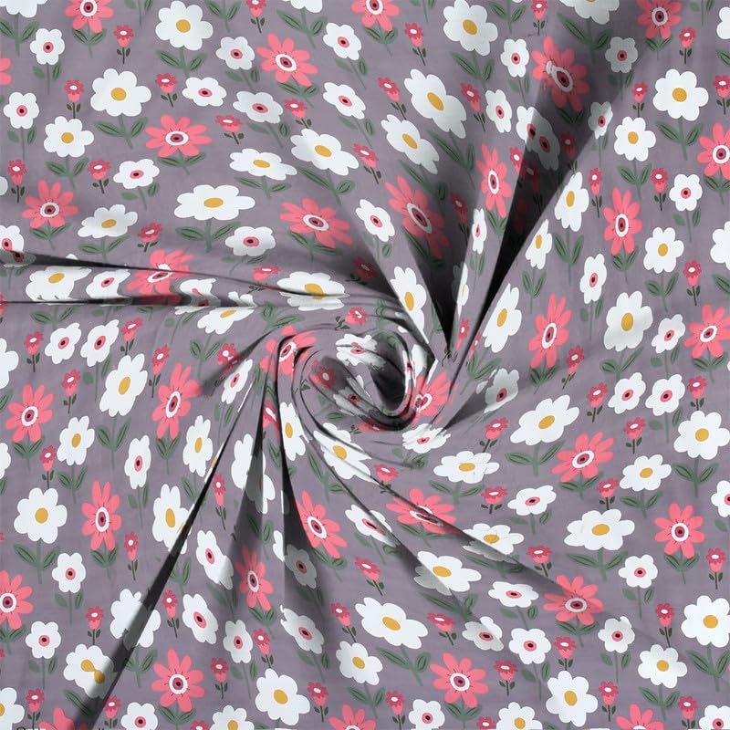 Pure Cotton Full Elastic Fitted Bedsheets For Double King Size Bed With 2 Pillow Covers | 72x78+10 Inches, Multicolor | Super Soft Brushed Glace | Breathable & Wrinkle Free