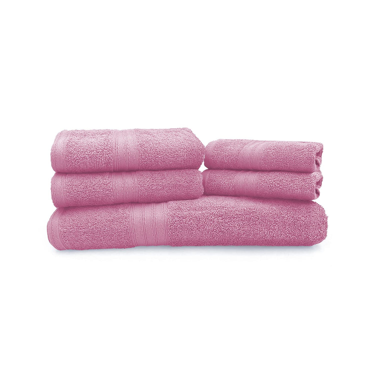 Sassoon Anatolia Bath + Hand & Face Towel 1200 Gsm (Pink) - Pack Of 5