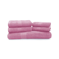 Sassoon Anatolia Bath + Hand & Face Towel 1200 Gsm (Pink) - Pack Of 5