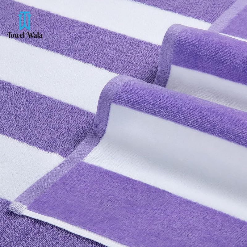 Towel Wala Striped Soft Turkish Cotton Large Bath Towel 450 Gsm | For Men & Women, Hotel Pool Towel, Perfect For Beach Spa & Swimming