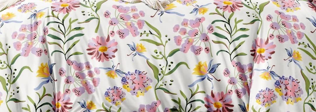 Cotton Bedsheet Super King Size Floral Print Bedsheet With 2 Pillow Covers - 108 X 108 Inch, White | 180 Thread Count Pure Cotton Bedsheets King Size