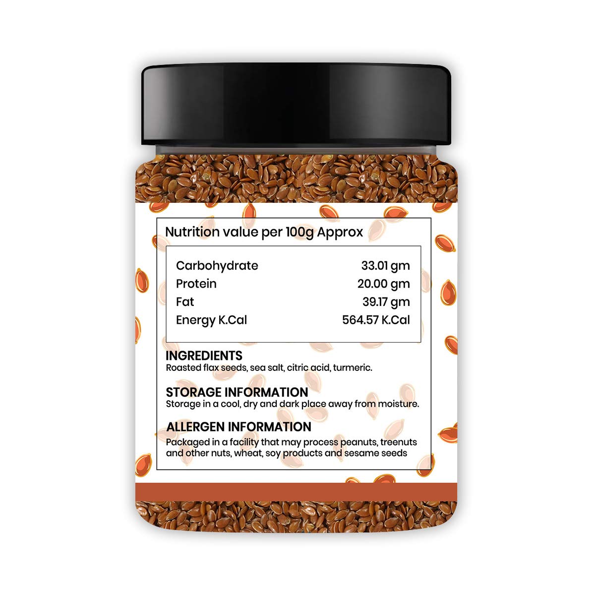 Mr. Merchant Roasted Flax Seeds 300gm, (Lightly Salted Alsi) | Jar Pack